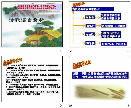 高考复习古典诗歌语言赏析ppt 通用