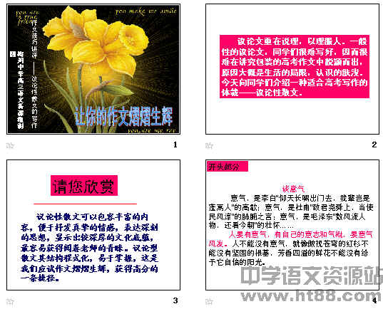 作文技巧讲评--议论性散文的写作ppt 通用