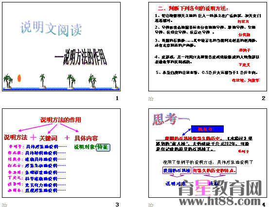 中考复习说明文阅读:说明方法的作用ppt 语文版