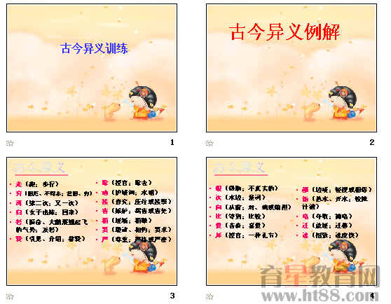 2010届高考语文文言文复习课件:古今异义训练